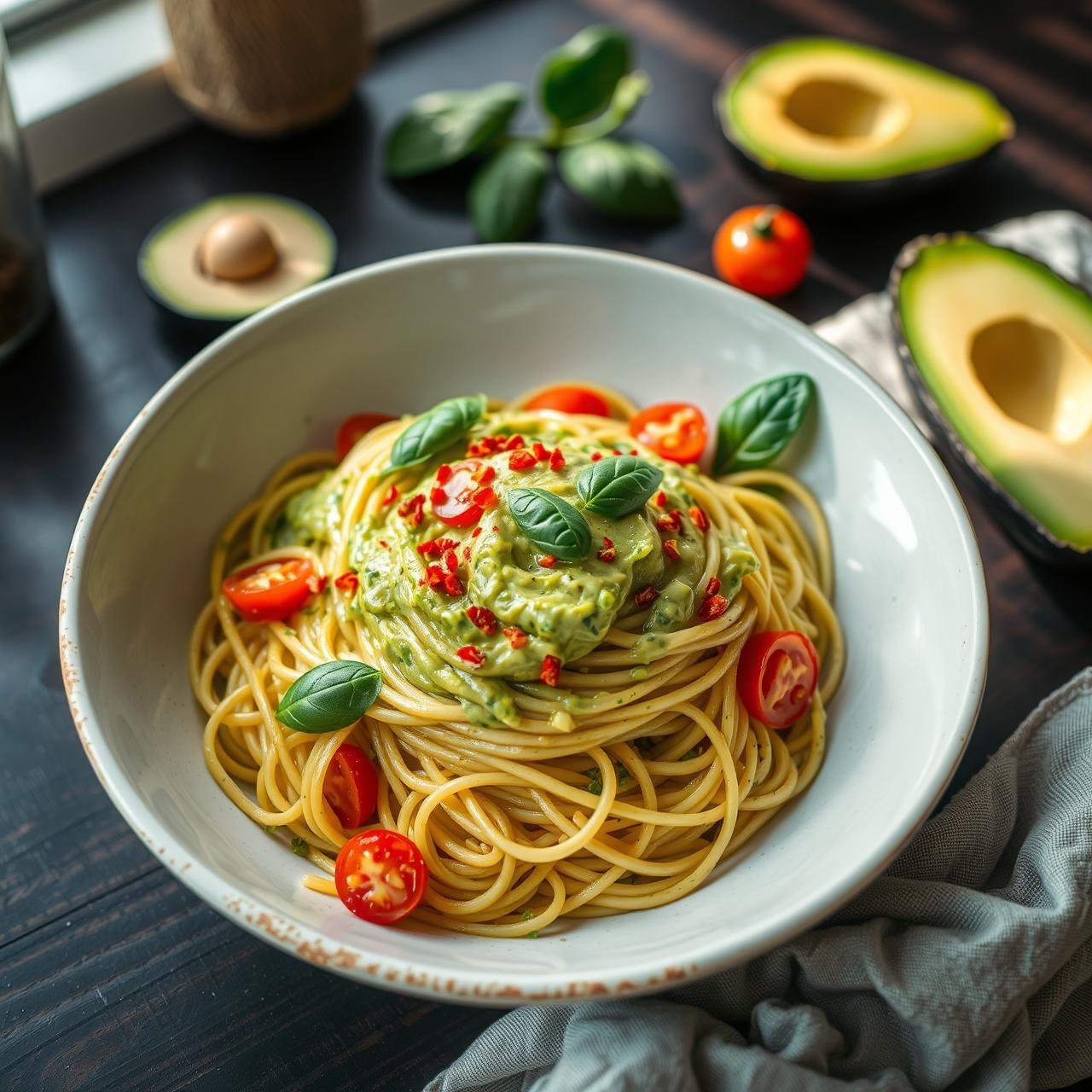 5 Minute Creamy Avocado Pasta Sauce (No Fluff Healthy Comfort Food)