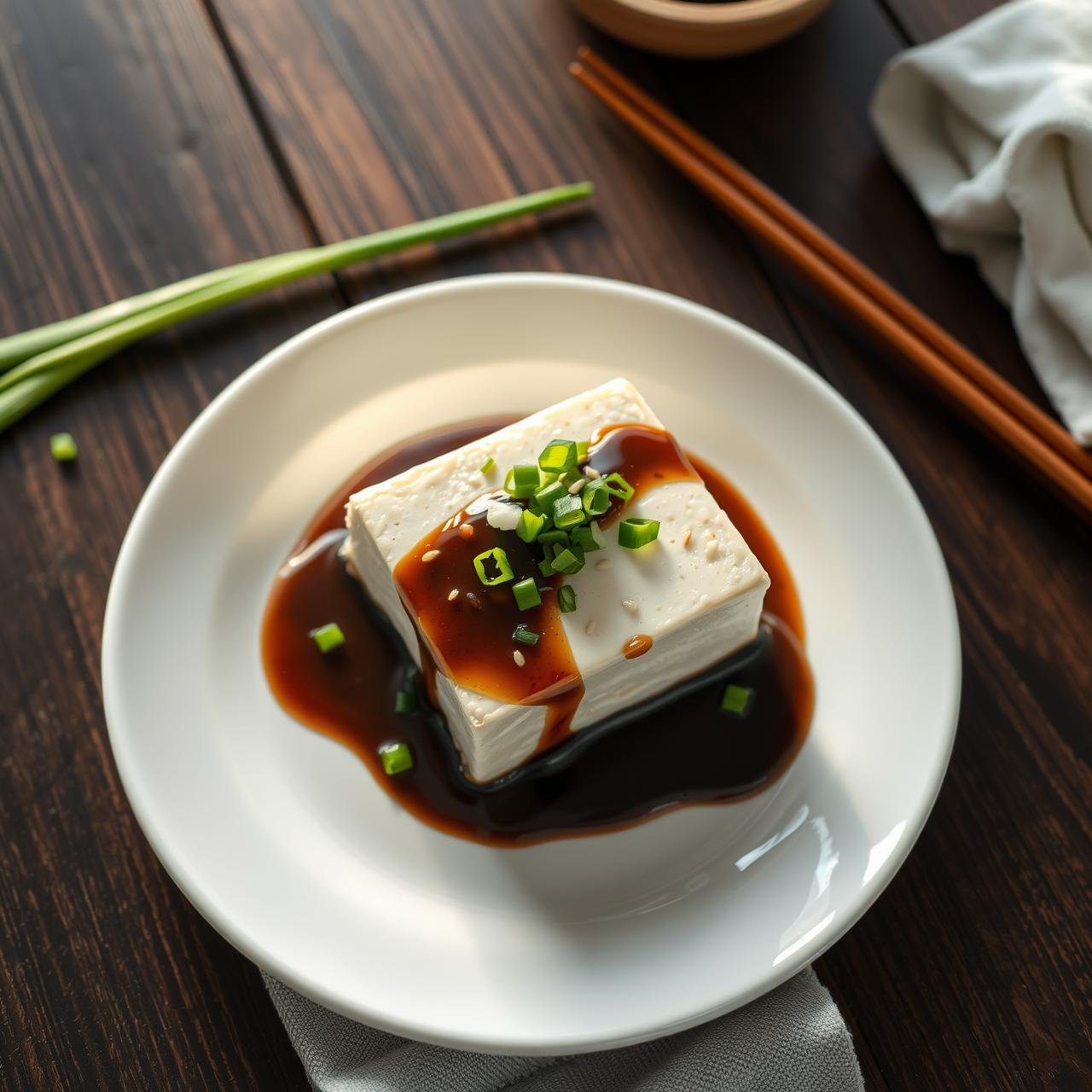5-Minute Steamed Silken Tofu With Garlic Soy Sauce (No Fluff)
