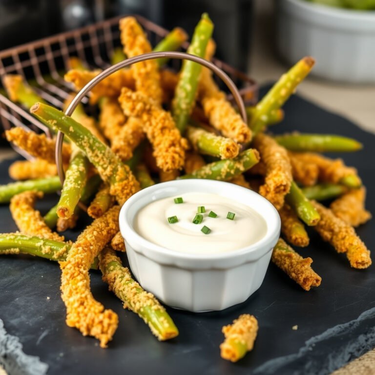 Addictive Crispy Air Fryer Green Bean Fries (Zero Guilt Snack)