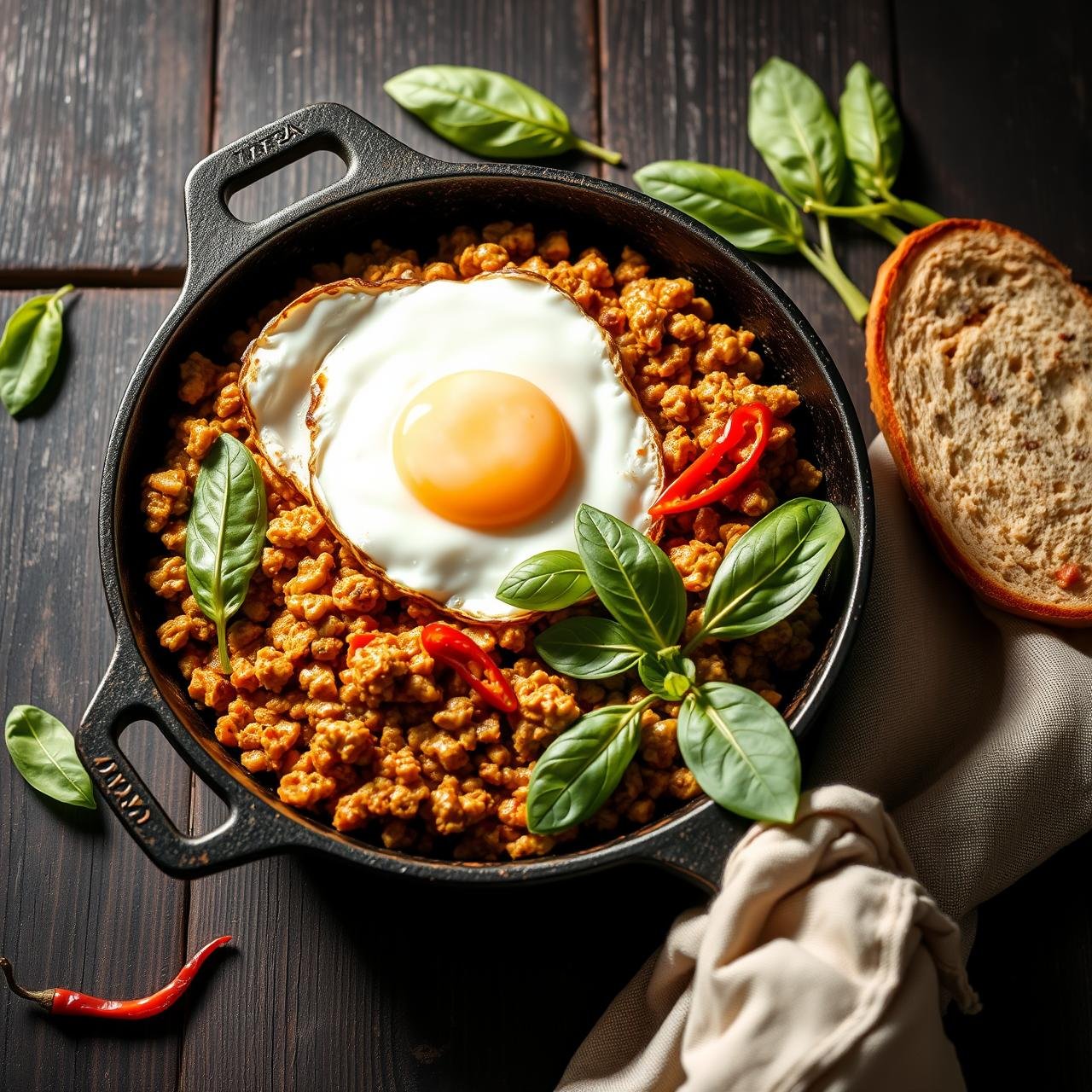 Authentic Pad Kra Pao With A Lean Twist: Spicy Thai Basil Turkey