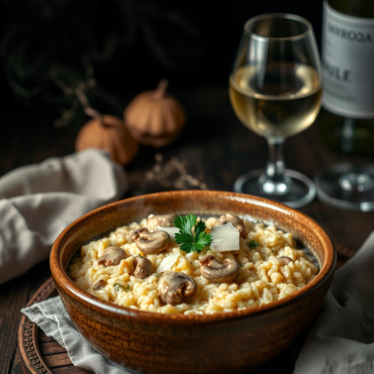 Creamy Chicken & Mushroom Risotto Using Konjac Rice (Low Carb)