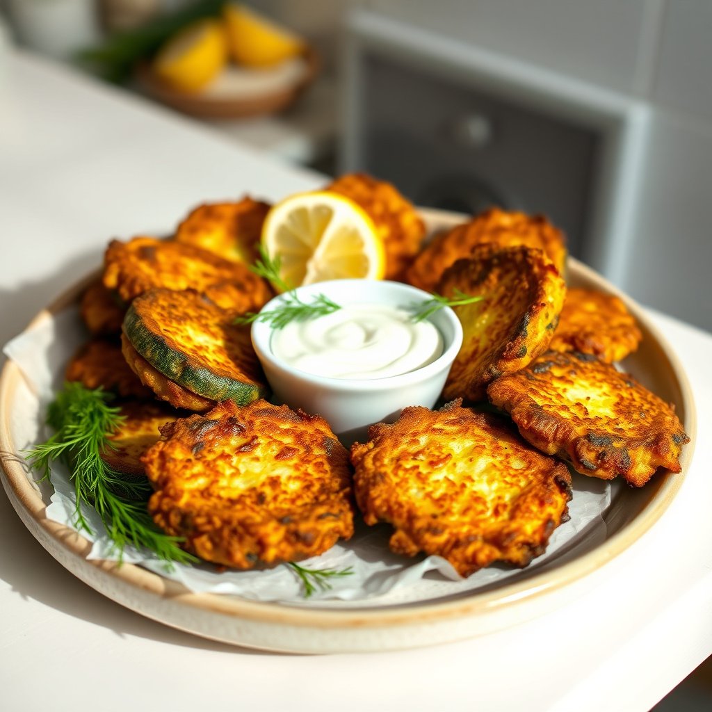 Crispy Baked Zucchini Fritters: 50 Calories of Pure Crunch