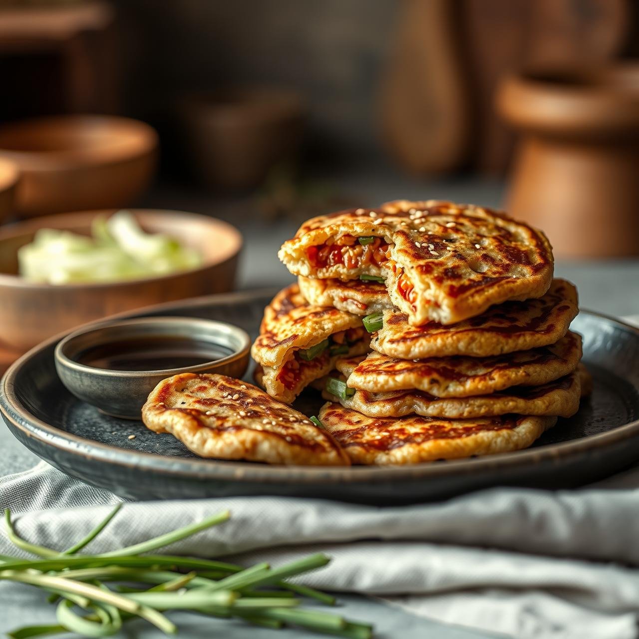 Crispy Korean Mung Bean Pancakes (Nokdu-Jeon) No Flour
