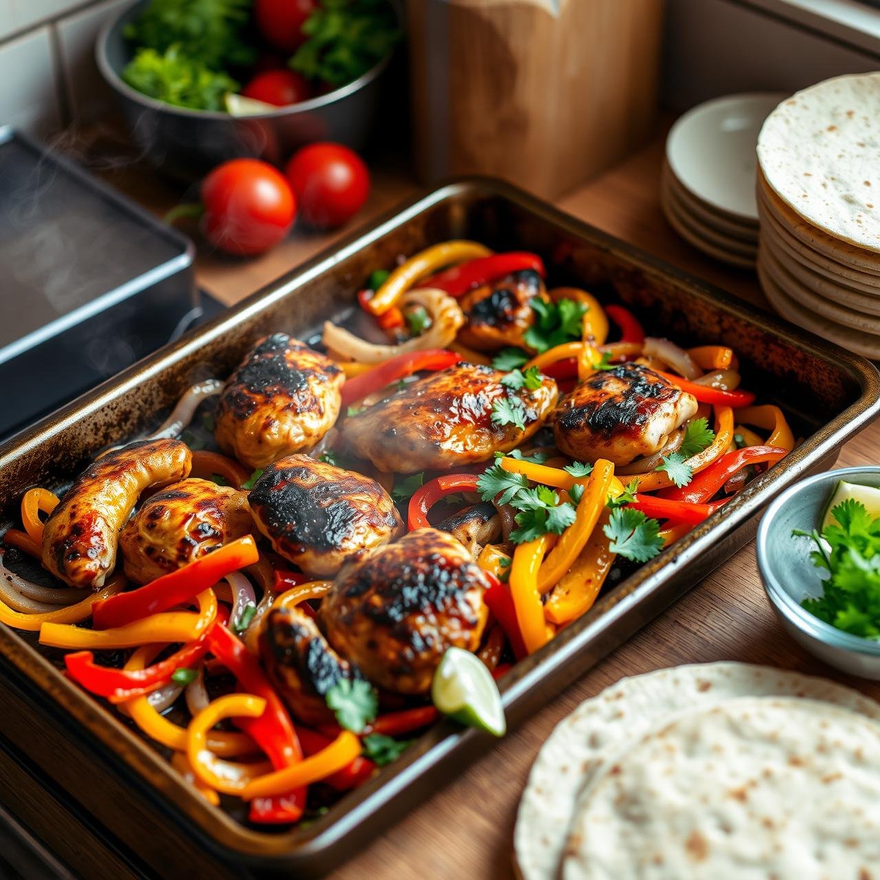 Easiest Sheet Pan Chicken Fajitas (Low Carb & High Protein)