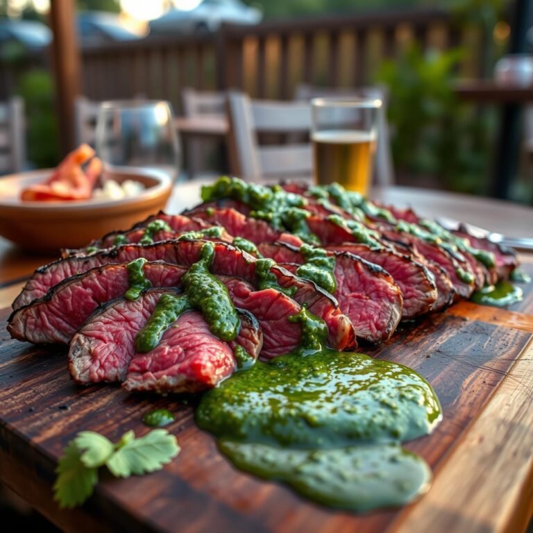 Fat Burning Grilled Flank Steak With Authentic Chimichurri