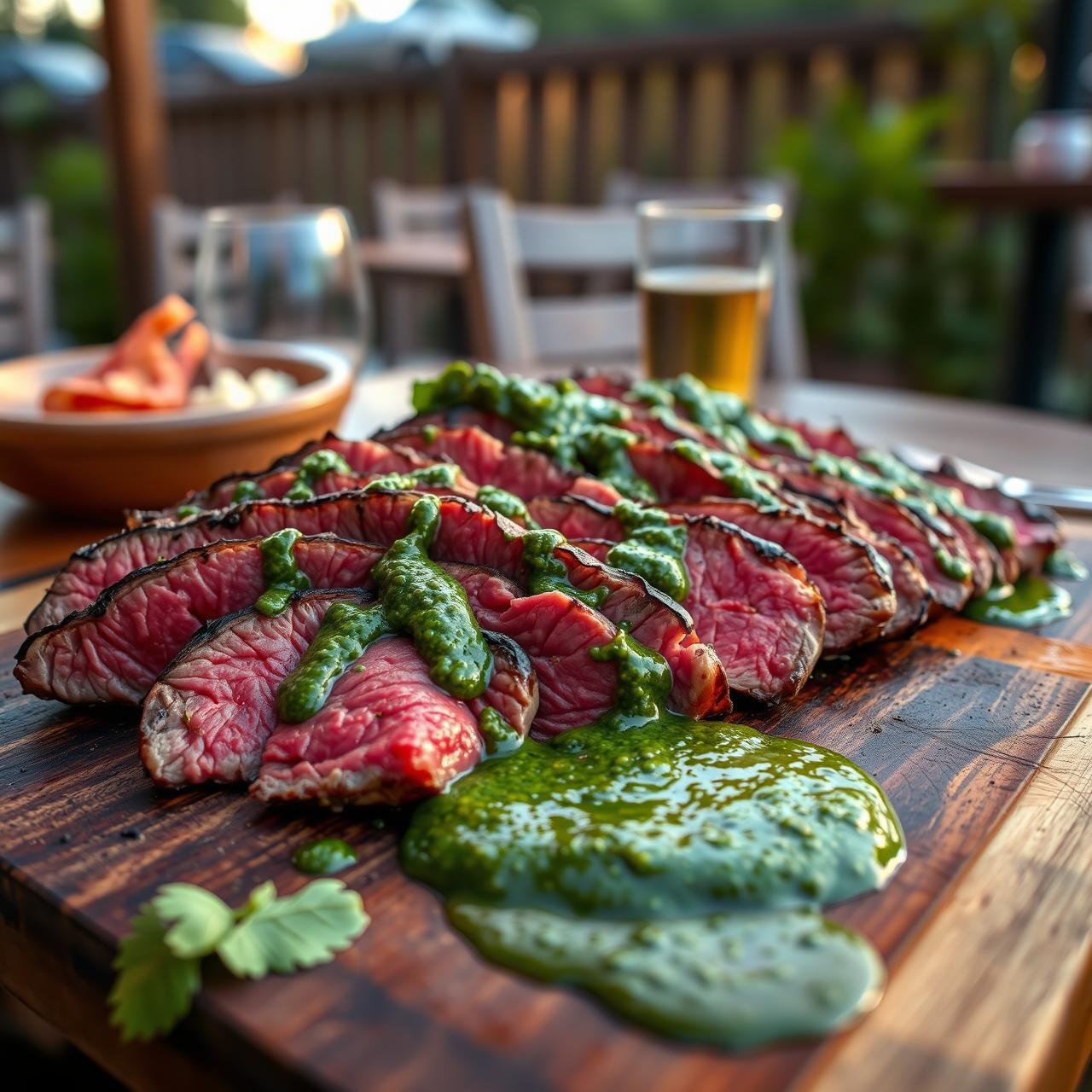 Fat Burning Grilled Flank Steak With Authentic Chimichurri