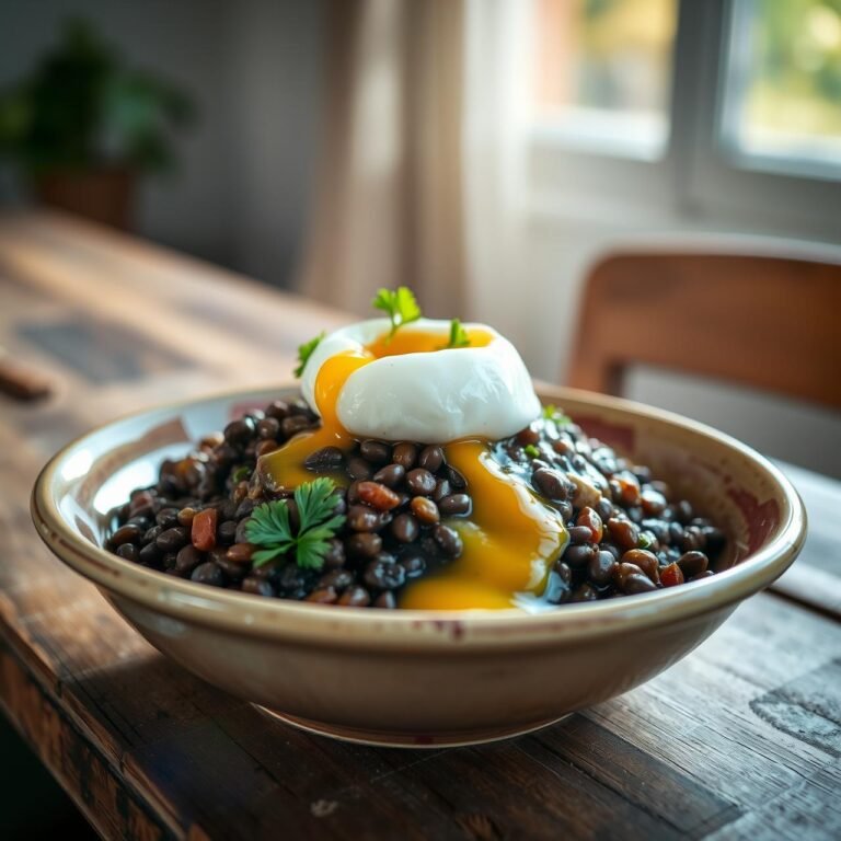 French Style Braised Lentils With Poached Egg: No Fluff Healthy Brunch