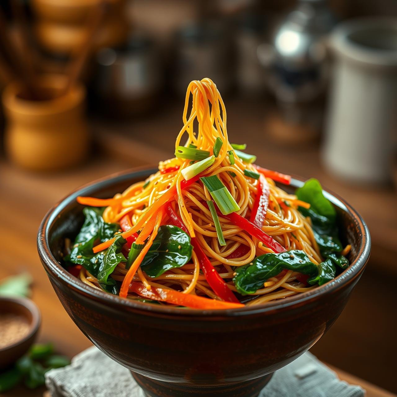 Glass Noodle Dupe: Kelp Noodle Japchae Stir Fry (10 Calories!)