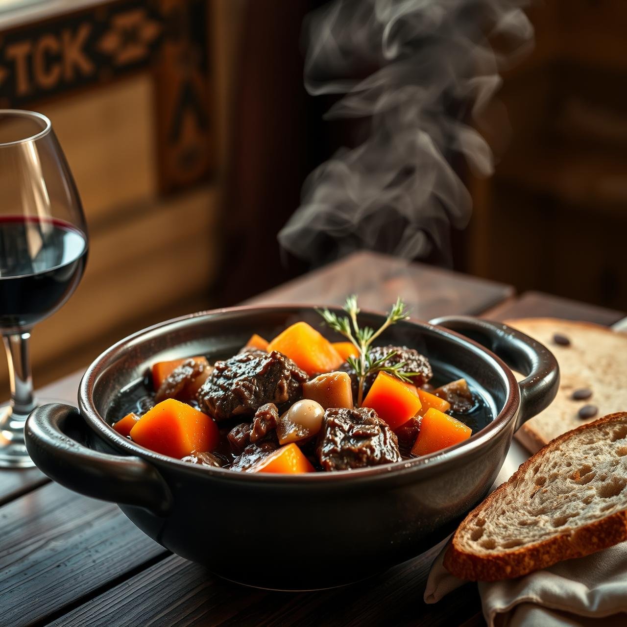 Healthy Beef Bourguignon: Rich French Stew Made Slimming (Crockpot)