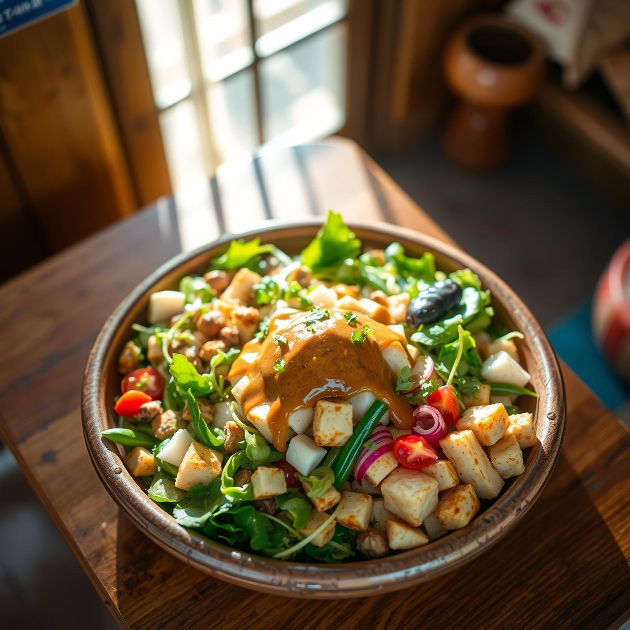 Indonesian Gado Gado: Huge Salad With Spicy Peanut Dressing