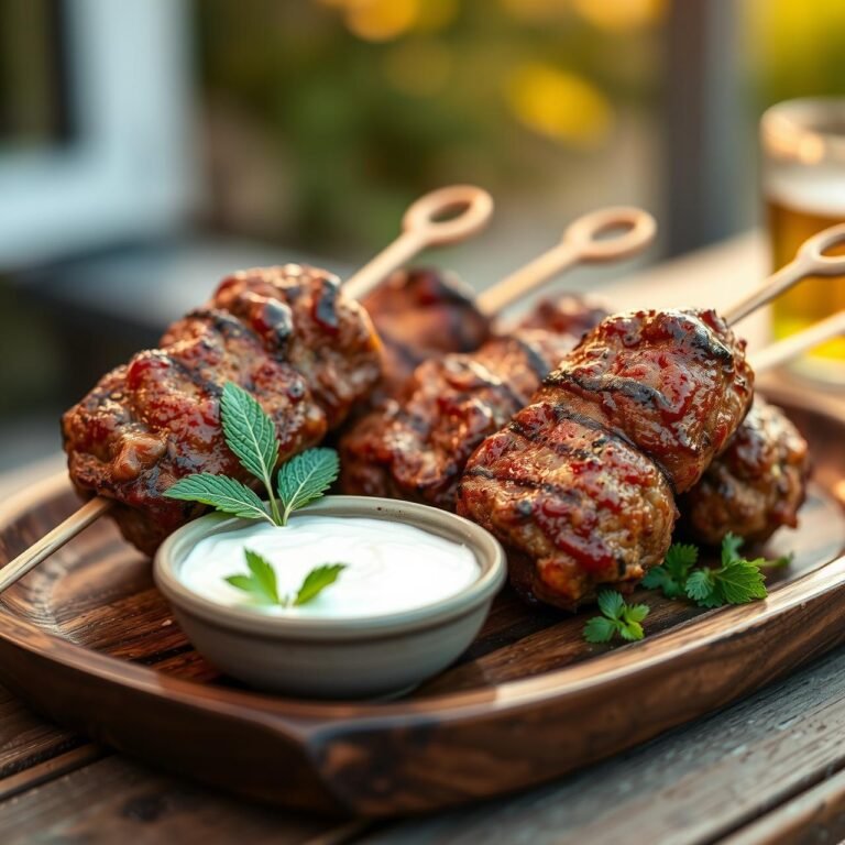 Juicy Grilled Lamb Kofta With Mint Yogurt (Low Carb & High Protein)