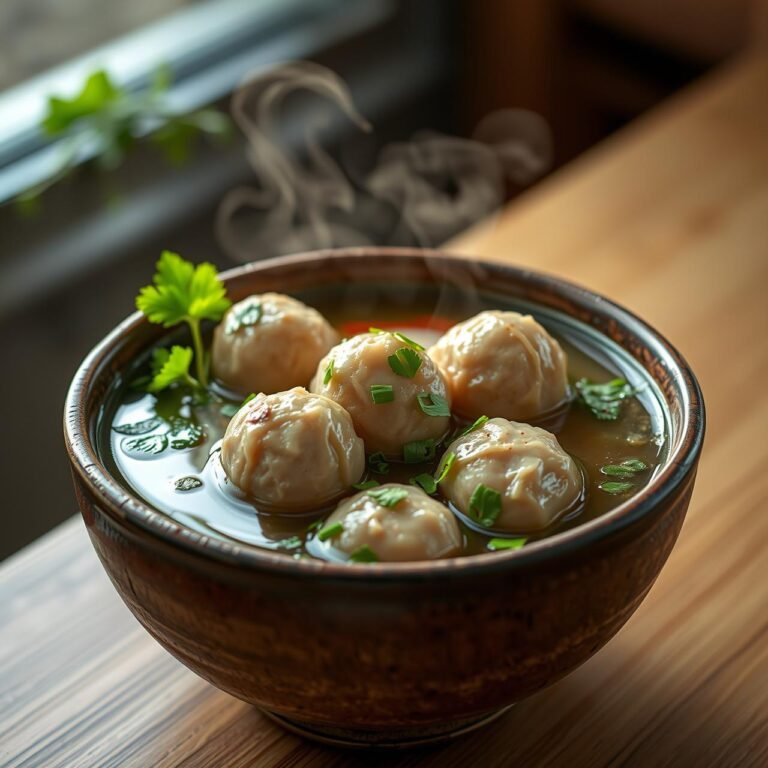 Juicy Poached Chicken Meatballs in Ginger Broth (No Frying)