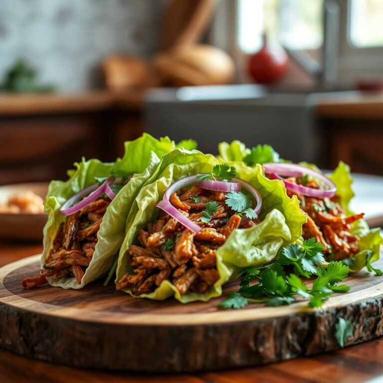 Juicy Slow Cooker Pulled Pork Lettuce Wraps (No Sugar Added)