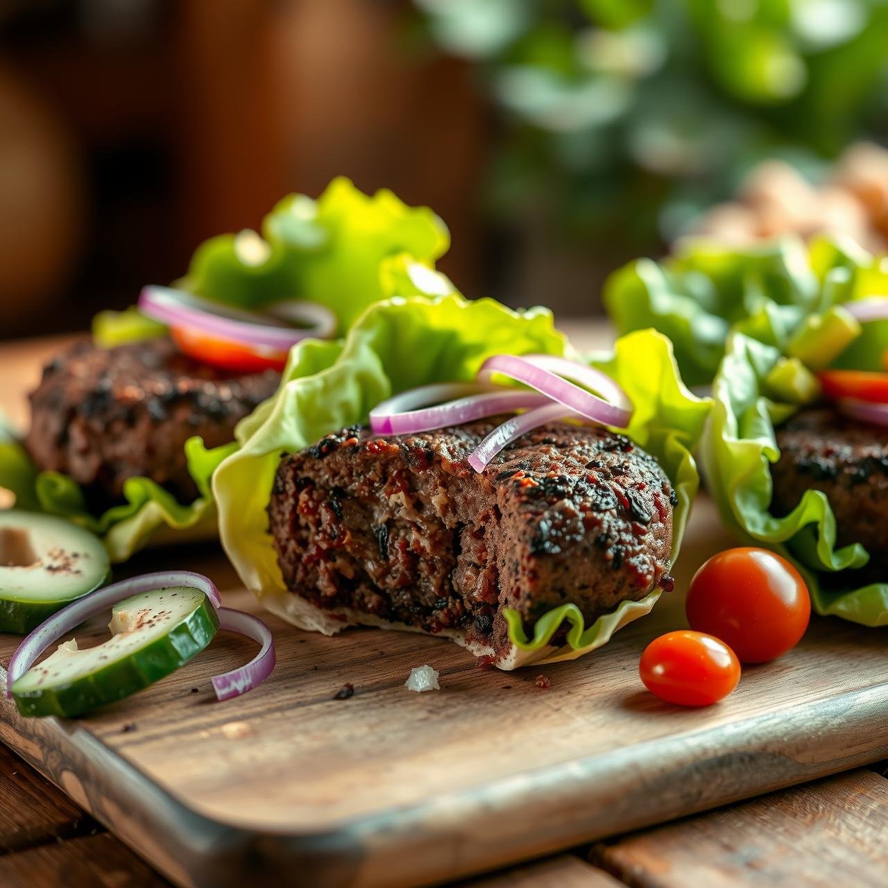 Leaner Than Beef: Juicy Bison Burger Lettuce Wraps (No Fluff)
