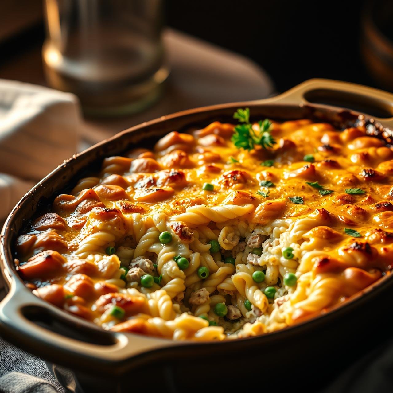 Lightened Up Healthy Tuna Noodle Casserole: creamy & High Protein