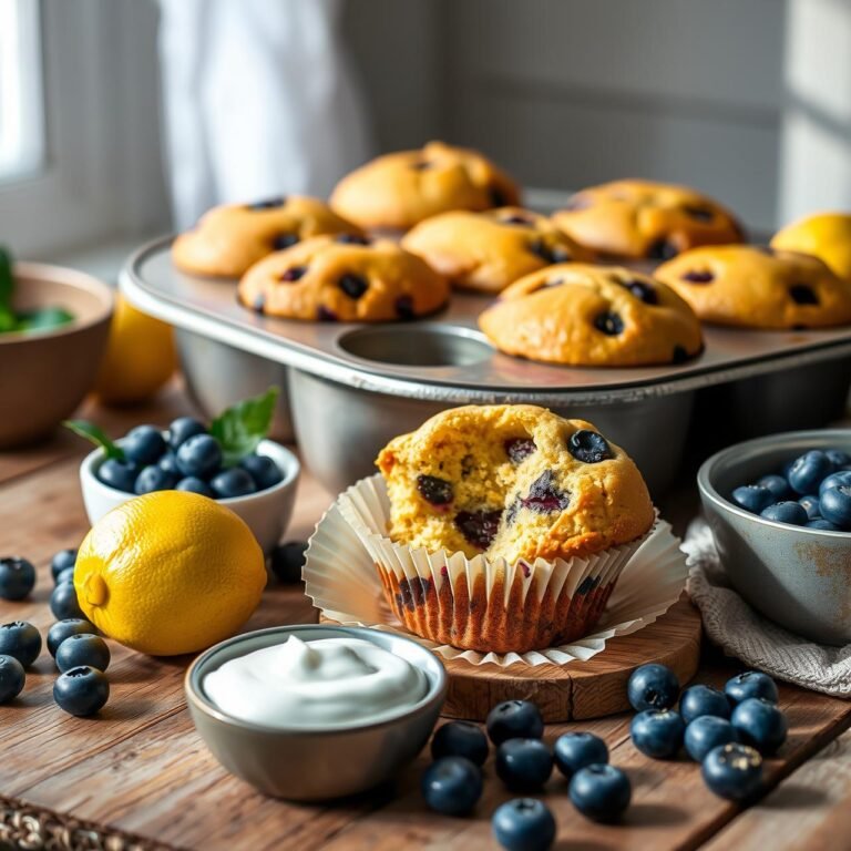 Moist Healthy Lemon Blueberry Muffins With Greek Yogurt (No Fluff)