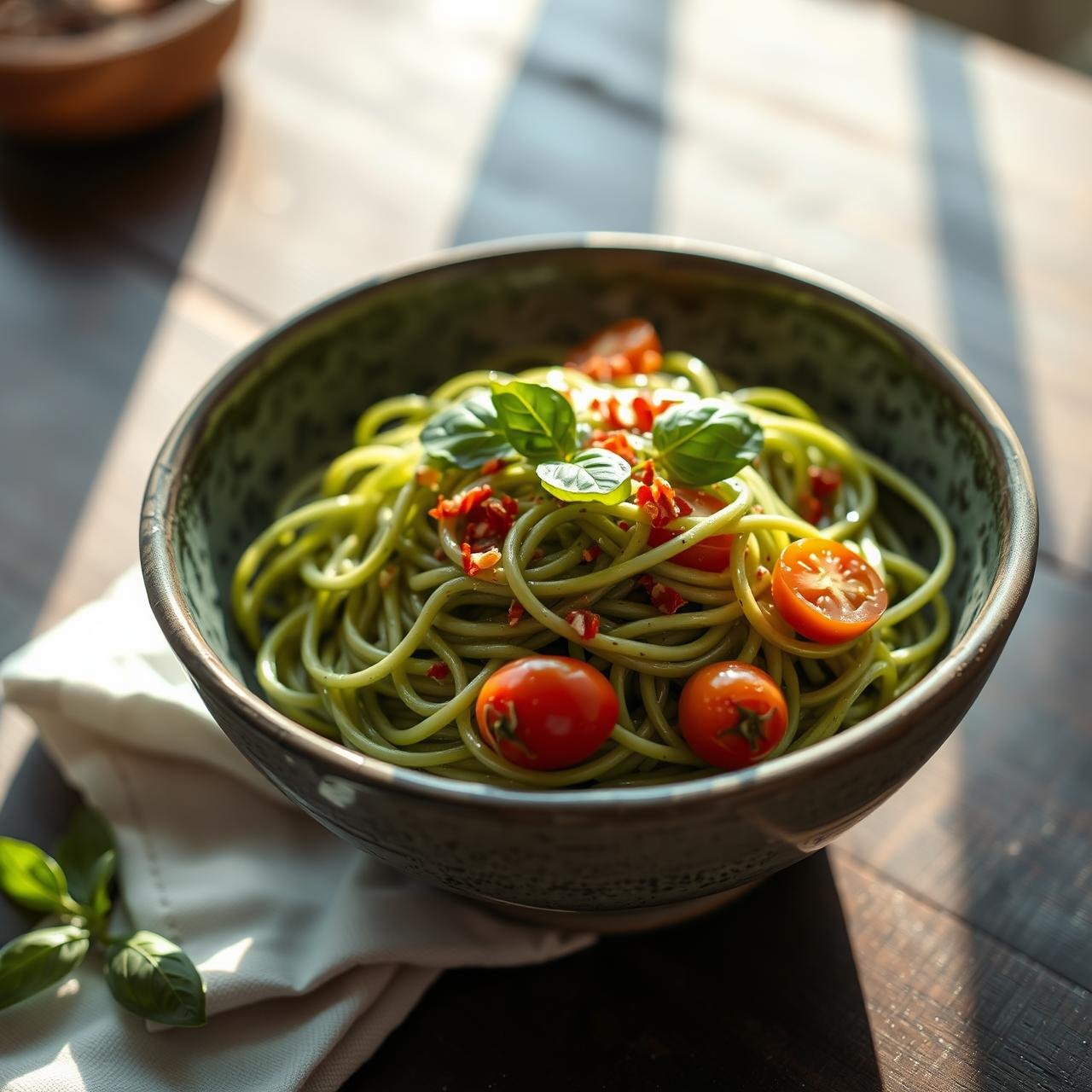 No-Cook Creamy Avocado Kelp Noodle Pasta (Keto & Raw Vegan)