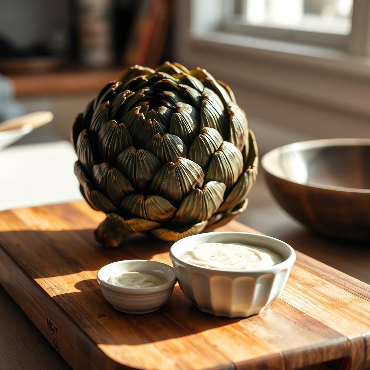 Roasted Whole Artichoke With Garlic Dip (Fun To Eat & Diet Friendly)