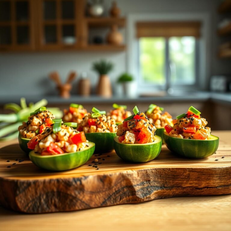 Spicy Crab Salad Cucumber Boats: The 5-Minute Low Carb Snack