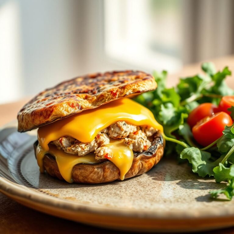 The Ultimate Low Carb Tuna Melt (Using Portobello Mushrooms)
